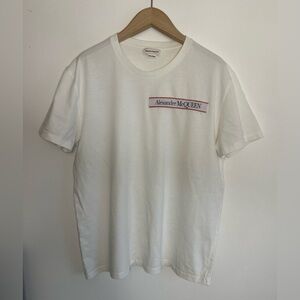 Alexander McQueen White Logo T-Shirt Size L Made in Portugal